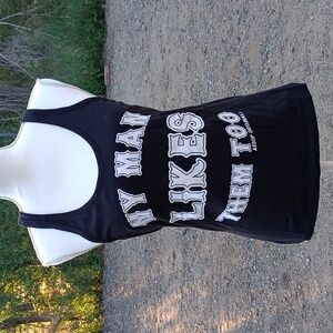 Black Graphic Tank Top